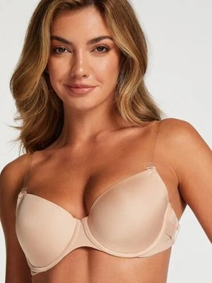 Hunkemöller Biustonosz usztywniany z fiszbinami Transparant Back bez ramiączek Beżowy