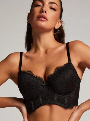 Hunkemöller Biustonosz usztywniany z fiszbinami, typu longline Arabella Czarny