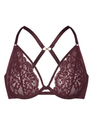 Hunkemöller Biustonosz z fiszbiną 302379 Bordowy