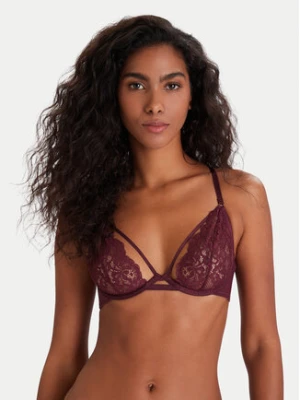 Hunkemöller Biustonosz z fiszbiną 302379 Bordowy