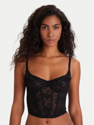 Hunkemöller Biustonosz z fiszbiną Darcy 302364 Czarny