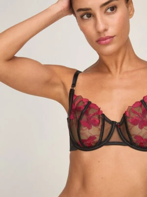 Hunkemöller Biustonosz z fiszbinami bez wyściółki Dahlia Czarny