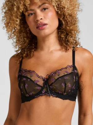Hunkemöller Biustonosz z fiszbinami bez wyściółki Iris Czarny