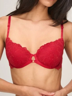 Hunkemöller Biustonosz z fiszbinami i wyściółką Erica Czerwony