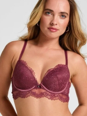 Hunkemöller Biustonosz z Fiszbinami i Wyściółką Typu Longline Naomi Fioletowy
