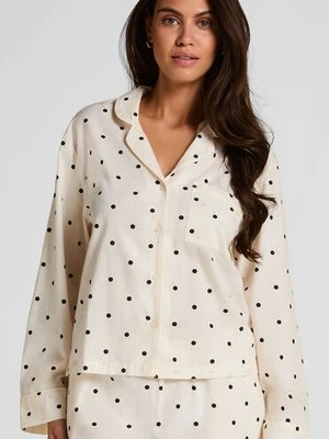 Hunkemöller Bluza bawełniana w groszki Biały