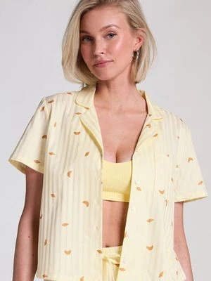 Hunkemöller Bluza bawełniana w paski Żółty