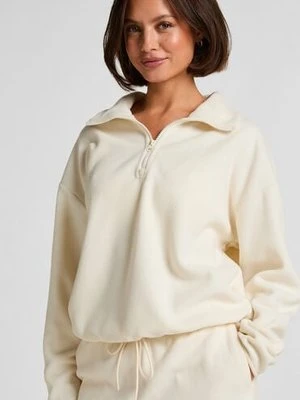 Hunkemöller Bluza sportowa z zamkiem błyskawicznym do połowy Biały