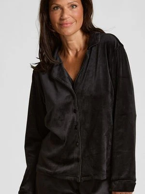 Hunkemöller Bluza z długimi rękawami z weluru Czarny