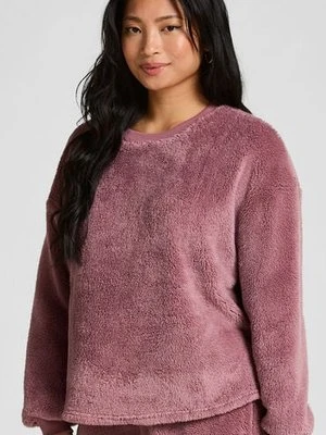 Hunkemöller Bluzka z długim rękawem z miękkiego polaru Różowy