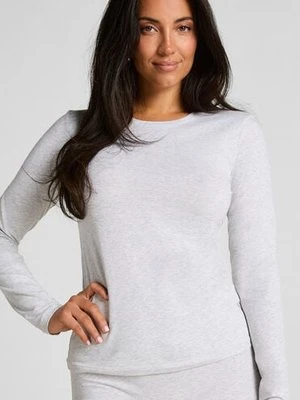 Hunkemöller Bluzka z długim rękawem z miękkiej bawełny Szary