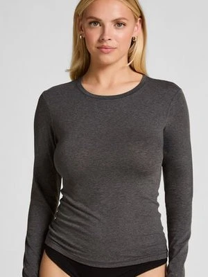 Hunkemöller Bluzka z długim rękawem z miękkiej bawełny Szary