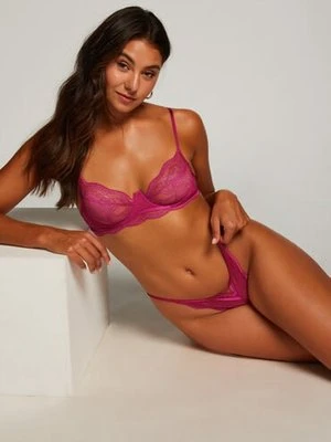 Hunkemöller Błyszczący nieusztywniany biustonosz z fiszbinami Isabelle Sparkle Różowy