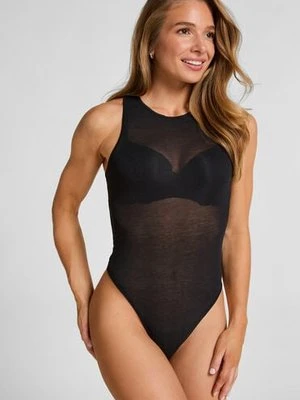 Hunkemöller Body z dzianiny z wycięciem typu racer back Czarny