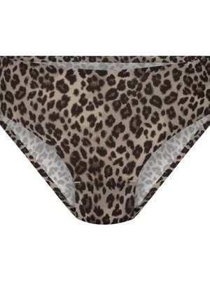 Hunkemöller Brazyliany micro ze wzorem w panterkę Brązowy