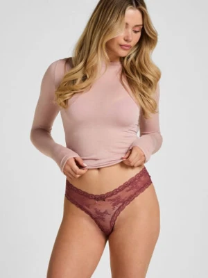 Hunkemöller Brazyliany V-shape Mesh Fioletowy