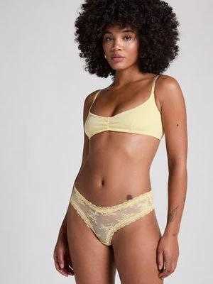 Hunkemöller Brazyliany V-shape Mesh Żółty