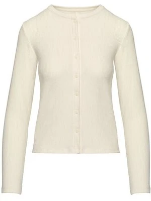 Hunkemöller CARDIGAN LS BRUSHED JERSEY RIB Biały