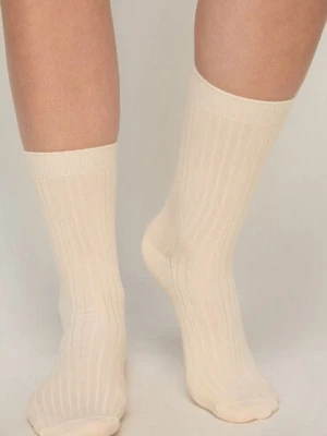 Hunkemöller Cashmere Blend Ribbed Socks Biały