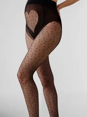 Hunkemöller Ciążowe Rajstopy 15 Den w Kropki Czarny