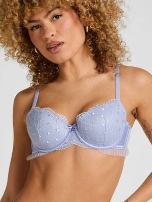 Hunkemöller Cordelie Biustonosz Usztywniony z Wkładkami - Romantyczna Koronka Fioletowy