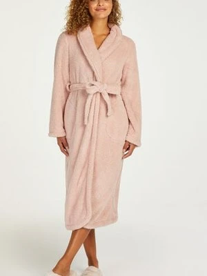 Hunkemöller Długi szlafrok z polaru Różowy