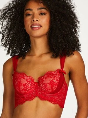 Hunkemöller Długi usztywniony biustonosz z fiszbinami Elissa Czerwony