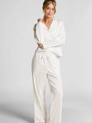 Hunkemöller Dżersejowe spodnie Jacquard Hearts Niebieski