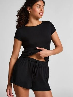 Hunkemöller Dżersejowy zestaw piżamowy Czarny