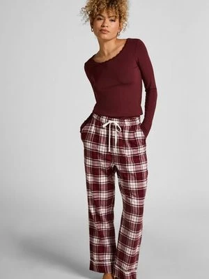 Zdjęcie produktu Hunkemöller Flanelowe spodnie od piżamy Fioletowy