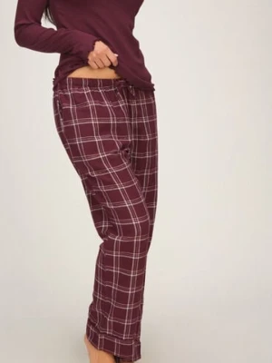 Hunkemöller Flanelowe spodnie od piżamy Fioletowy