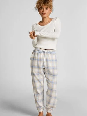 Hunkemöller Flanelowe spodnie od piżamy Niebieski