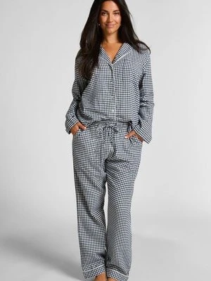 Hunkemöller Flanelowe spodnie od piżamy Niebieski