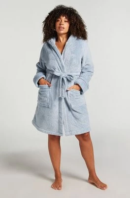 Hunkemöller Fleece Bathrobe Short Niebieski