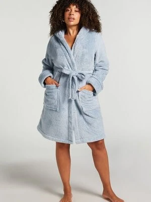 Hunkemöller Fleece Bathrobe Short Niebieski