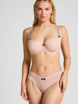 Hunkemöller Flokowane brazyliany w kształcie litery V Różowy