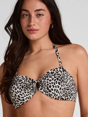 Hunkemöller Góra od Bikini Bandeau Leopard Czarny