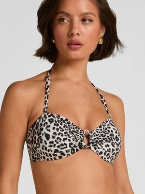 Hunkemöller Góra od Bikini Bandeau Leopard Czarny