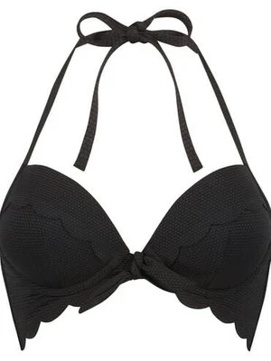 Hunkemöller Góra od bikini push-up z fiszbinami, z falowanym brzegiem, miseczki A – E Czarny