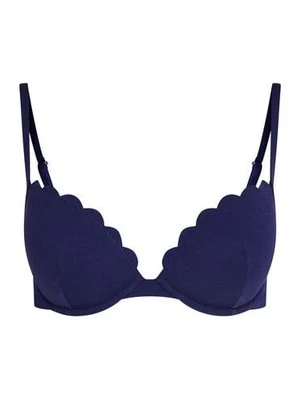 Hunkemöller Góra od bikini push-up z fiszbinami, z falowanym brzegiem, miseczki A – E Niebieski