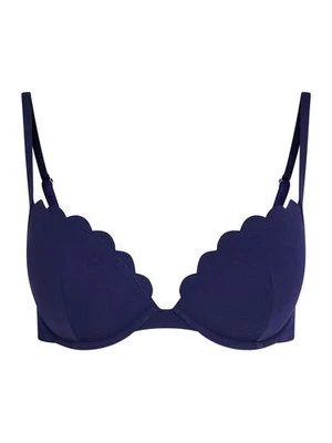 Zdjęcie produktu Hunkemöller Góra od bikini push-up z fiszbinami, z falowanym brzegiem, miseczki A – E Niebieski