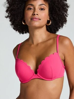 Hunkemöller Góra od bikini push-up z fiszbinami, z falowanym brzegiem, miseczki A – E Różowy