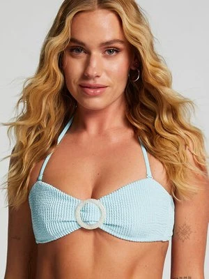 Hunkemöller Góra od bikini typu bandeau Crinkle Niebieski