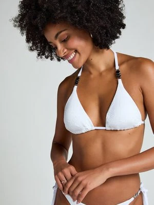 Hunkemöller Góra od bikini w kształcie trójkąta z muszelkami Biały