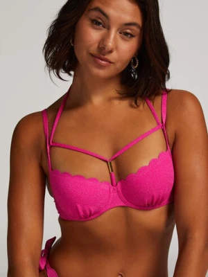 Hunkemöller Góra od bikini z lureksu w kształcie muszelki Różowy
