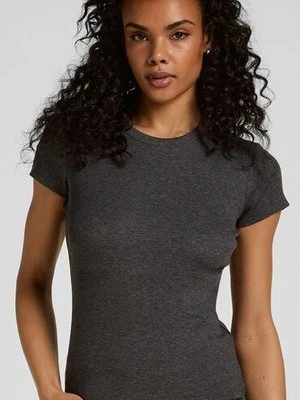 Hunkemöller Góra od Piżamy z Krótkimi Rękawami Szary