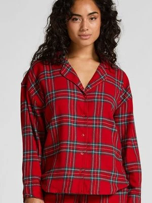 Hunkemöller górna część piżamy Flanela Czerwony