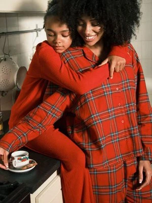 Hunkemöller górna część piżamy Flanela Czerwony