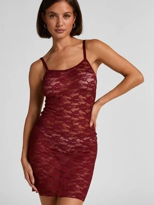 Hunkemöller Halka wykonana w całości z koronki Czerwony