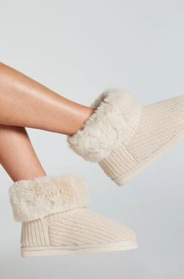 Hunkemöller Kapcie Knit Boot Biały